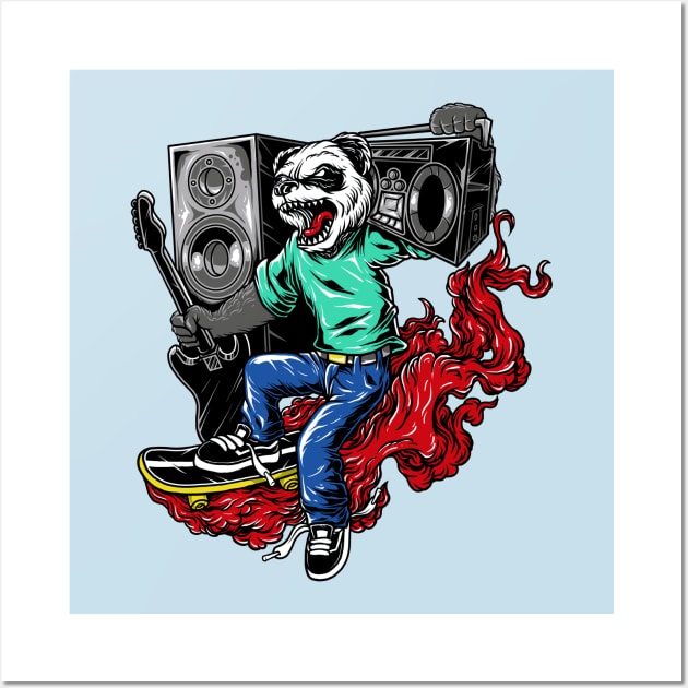 Panda Skate Music Wall Art by Mako Design 